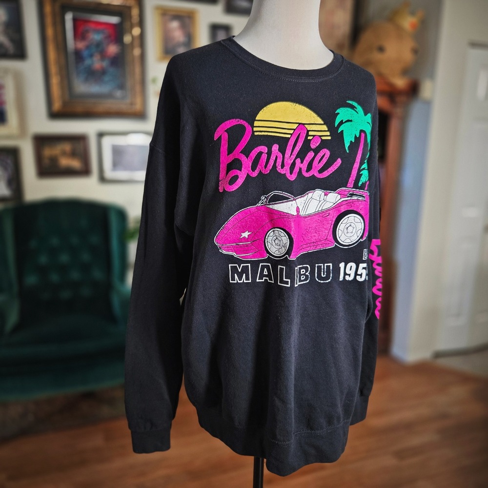 Barbie Malibu Graphic Sweatshirt‎ Black XL Long Sleeve Crewneck
